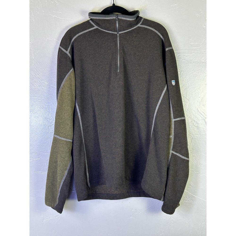KÜHL Revel 1/4 Zip Fleece Pullover Men's Gray Outdoor Hiking Size XL